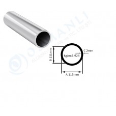 Alüminyum Boru Dış Çap 115mm X Et Kalınlık 2mm